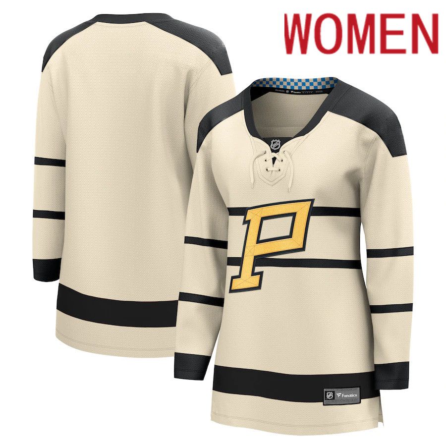 Women Pittsburgh Penguins Fanatics Branded Cream 2023 Winter Classic Blank NHL Jersey->customized nhl jersey->Custom Jersey